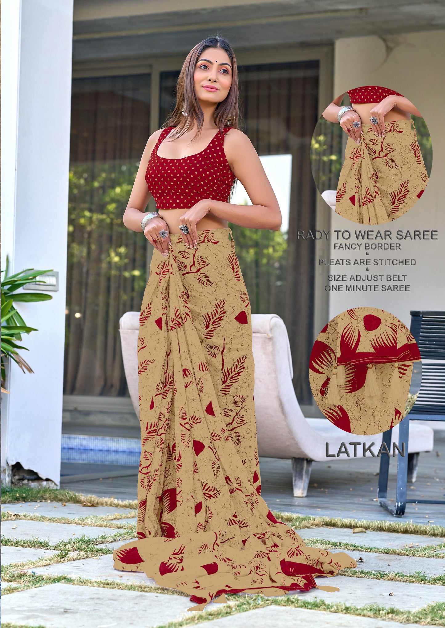 PURE COTTON FANCY BAGRU BLOCK PRINT SAREES WITH BLOUSE PICE