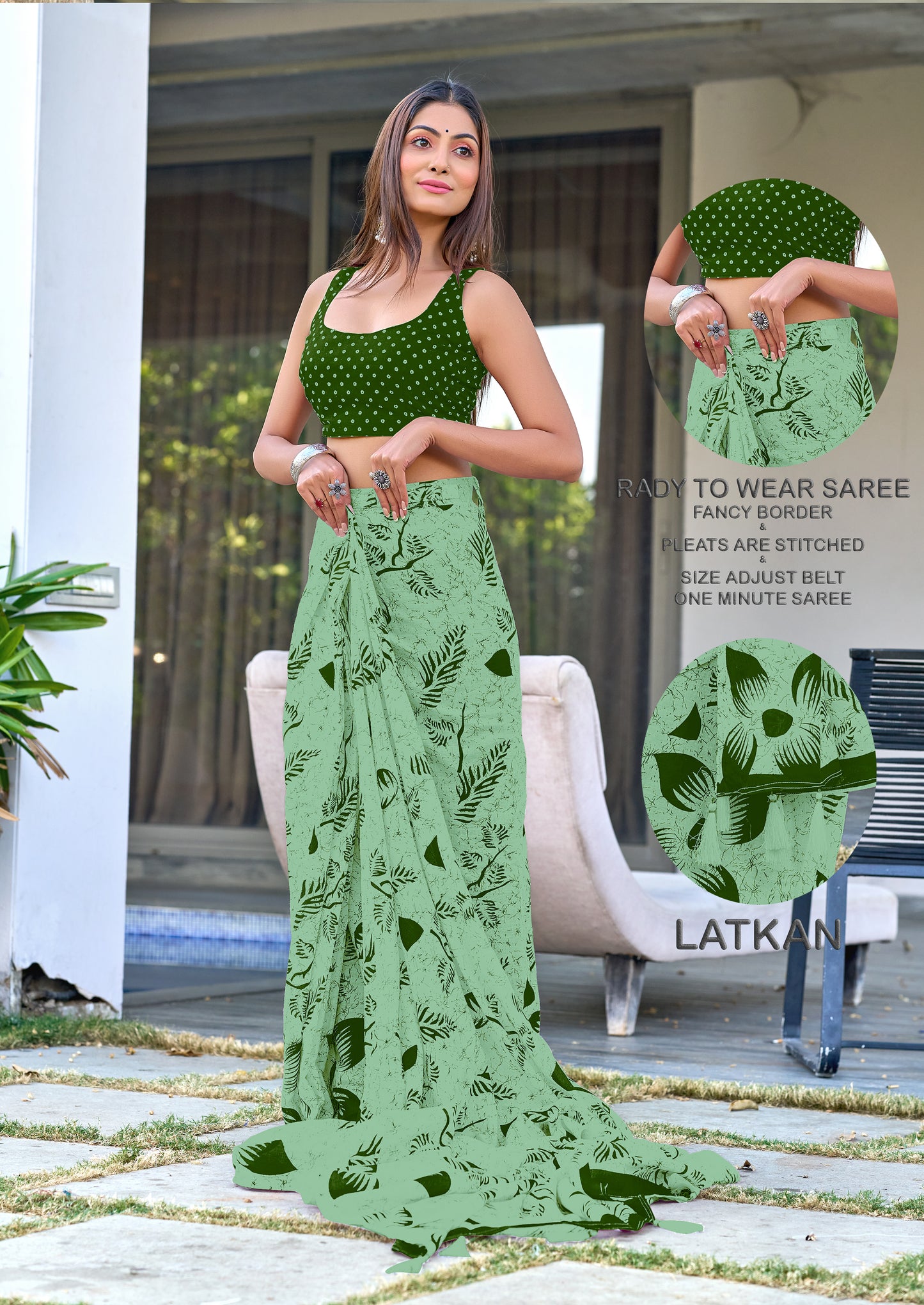 PURE COTTON FANCY BAGRU BLOCK PRINT SAREES WITH BLOUSE PICE