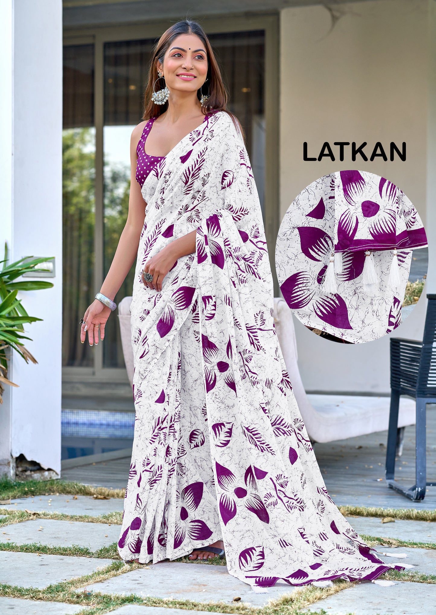 PURE COTTON FANCY BAGRU BLOCK PRINT SAREES WITH BLOUSE PICE