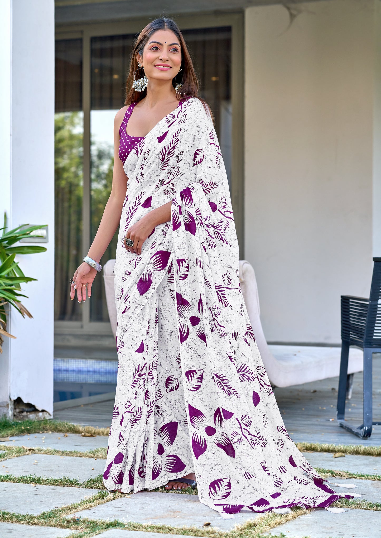PURE COTTON FANCY BAGRU BLOCK PRINT SAREES WITH BLOUSE PICE
