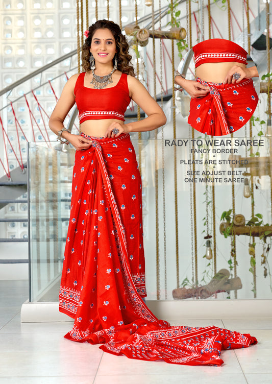 PURE COTTON HAND BLOCK PRINT SAREE