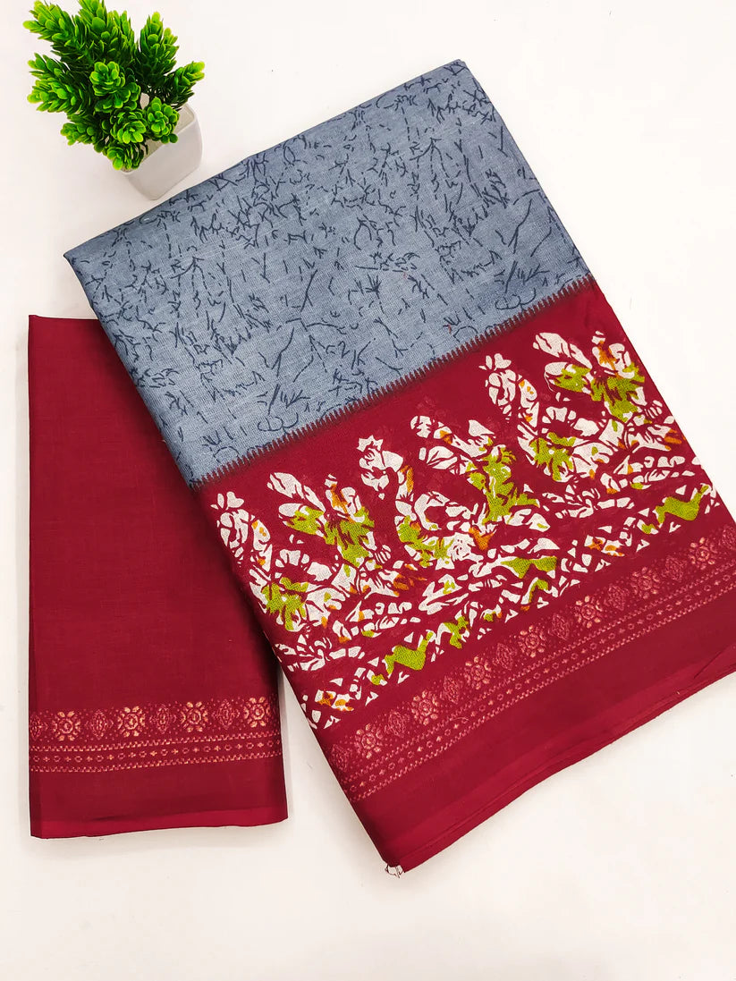 MULMUL IKKAT SOFT PURE COTTON SAREE