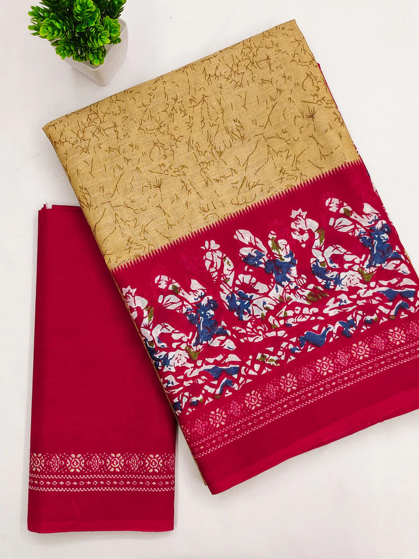 MULMUL IKKAT SOFT PURE COTTON SAREE