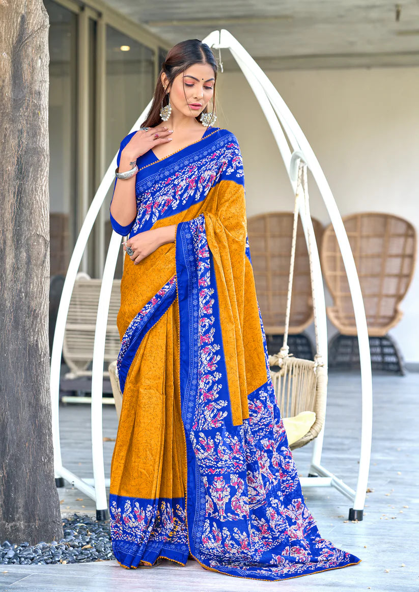 MULMUL IKKAT SOFT PURE COTTON SAREE