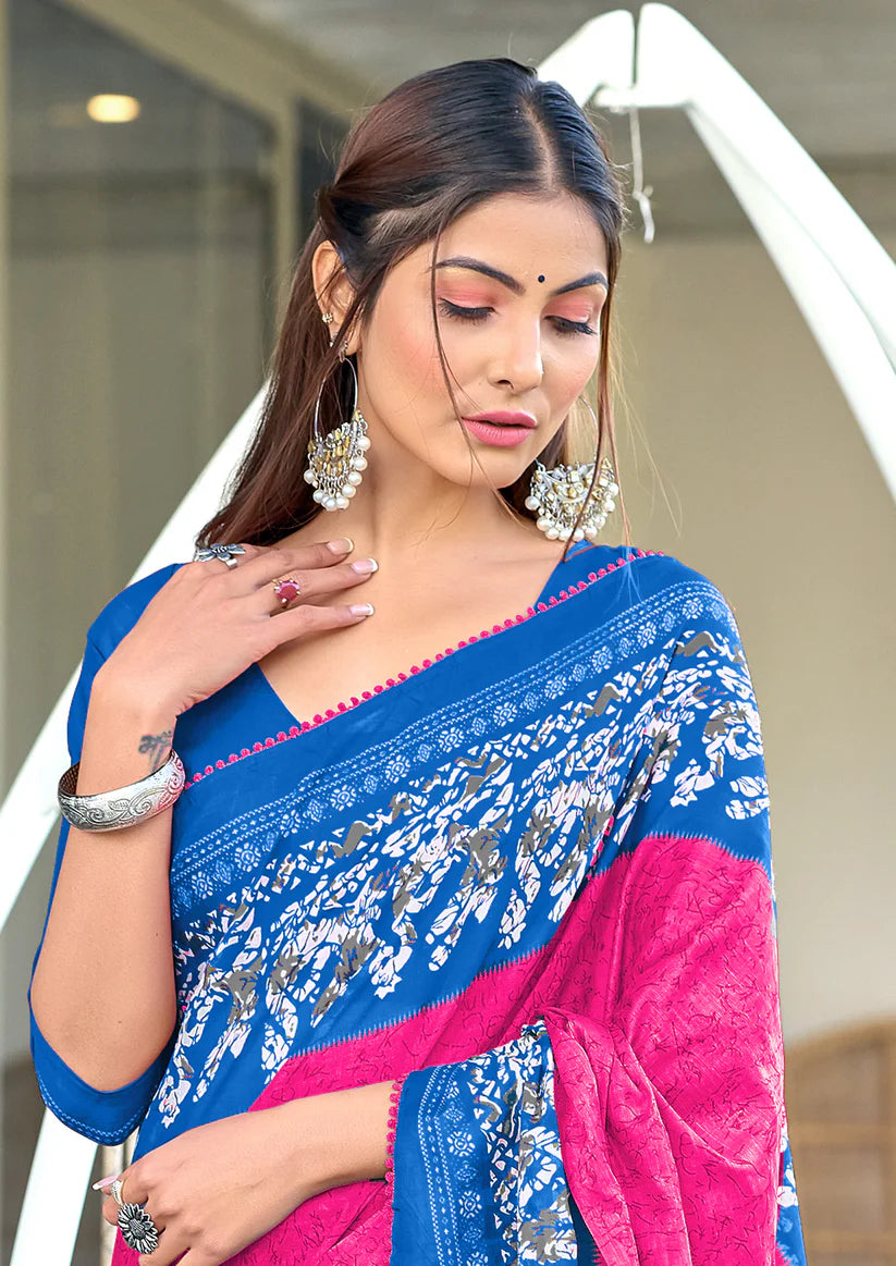 MULMUL IKKAT SOFT PURE COTTON SAREE
