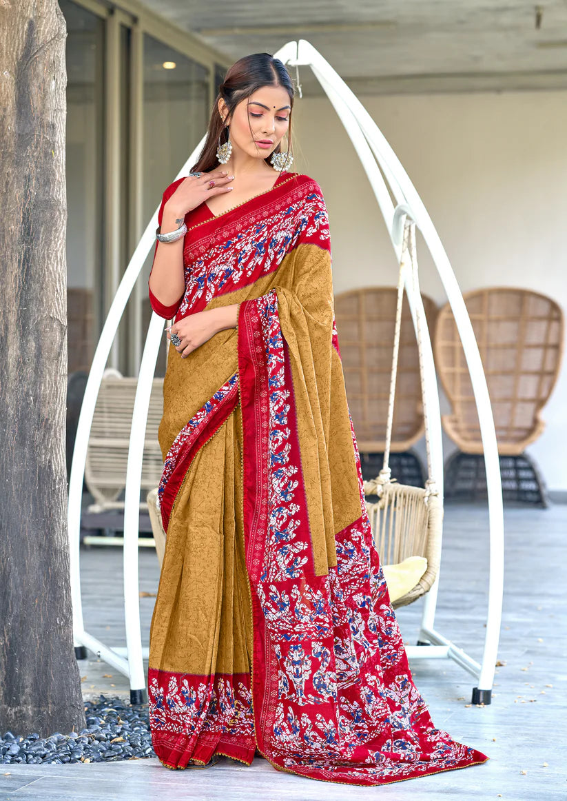 MULMUL IKKAT SOFT PURE COTTON SAREE