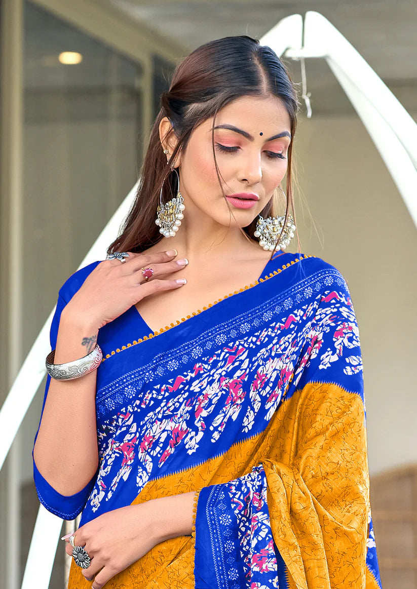 MULMUL IKKAT SOFT PURE COTTON SAREE
