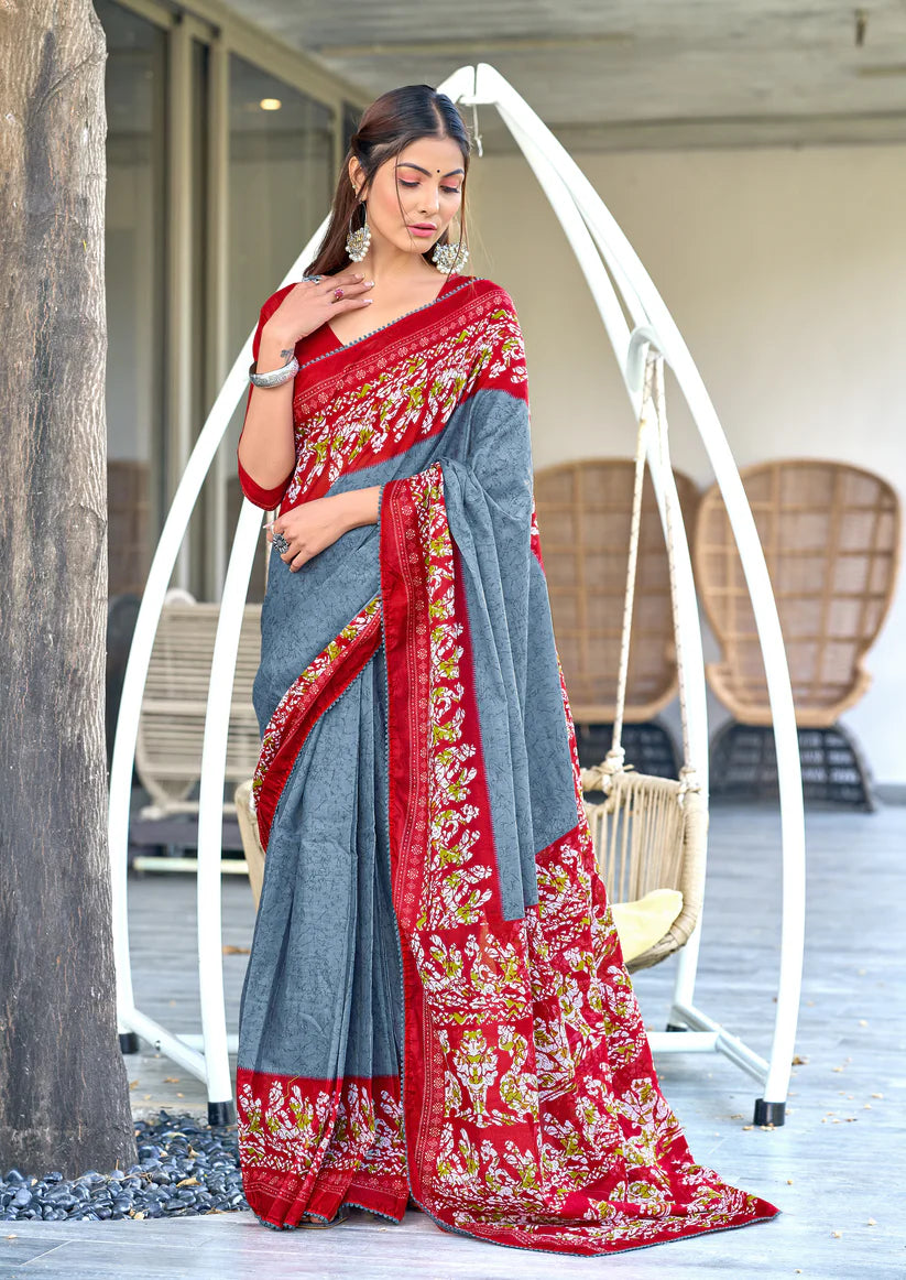 MULMUL IKKAT SOFT PURE COTTON SAREE