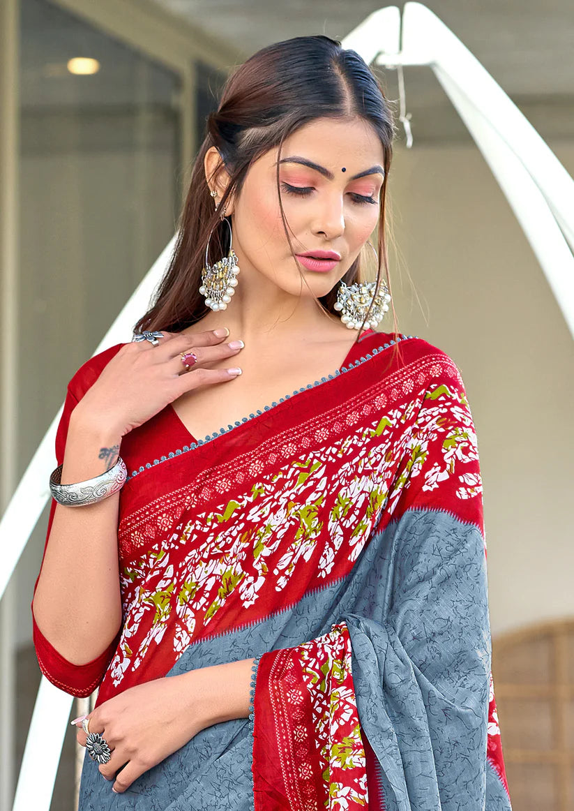 MULMUL IKKAT SOFT PURE COTTON SAREE