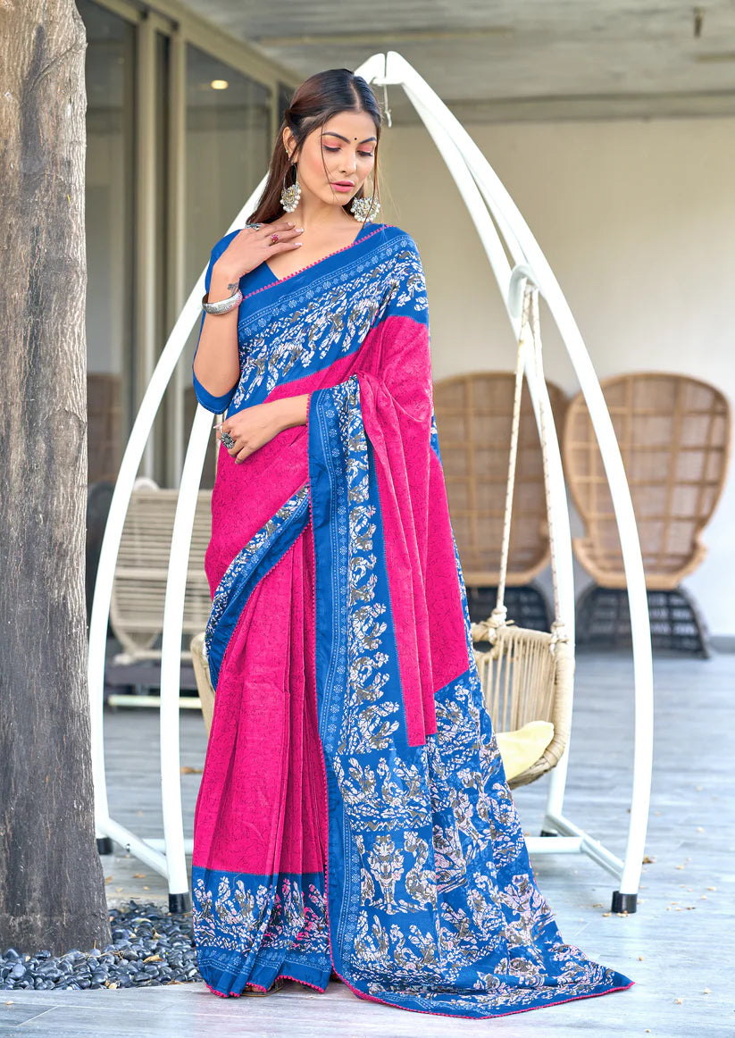 MULMUL IKKAT SOFT PURE COTTON SAREE