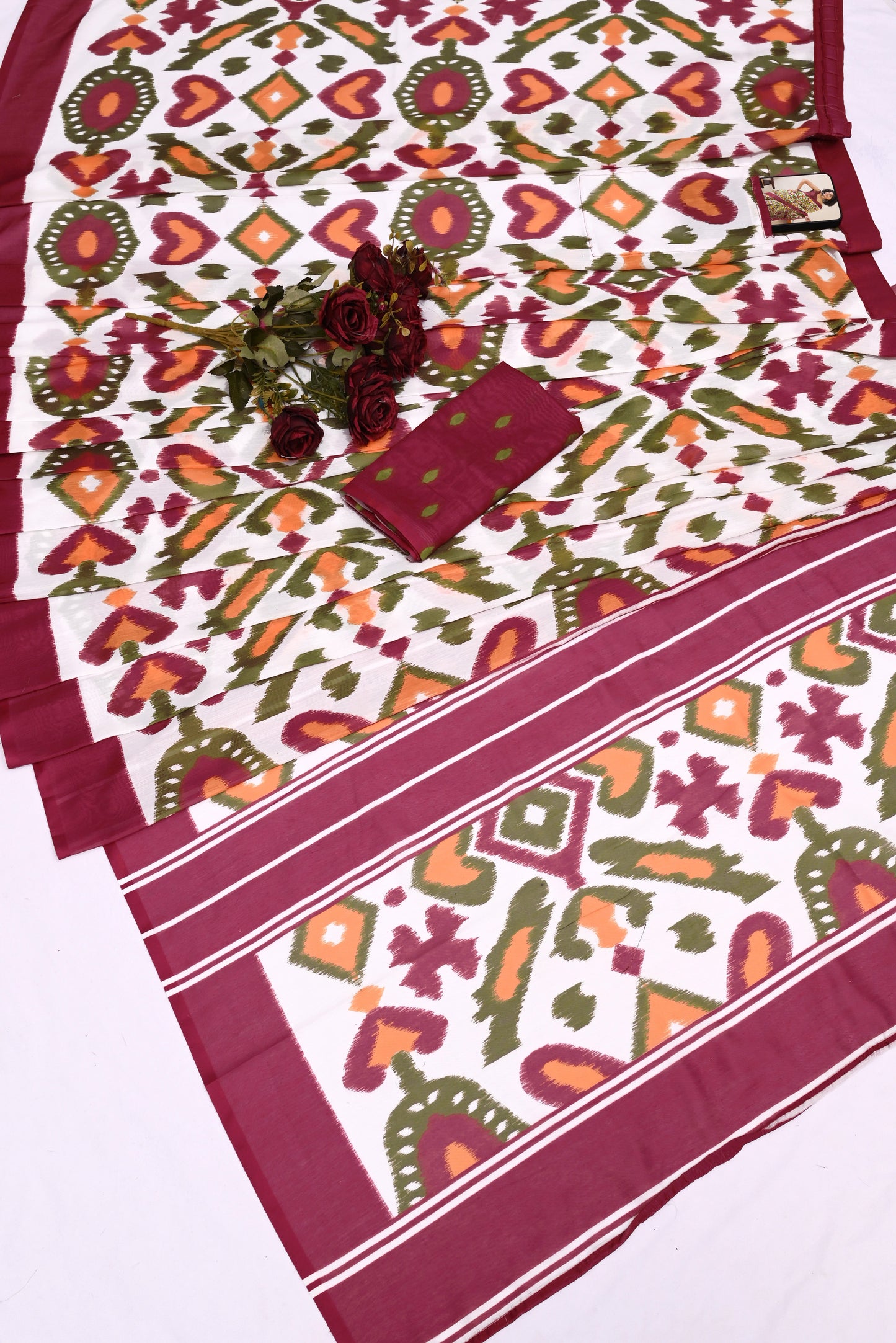 POCKET SAREE WITH READY TO WEAR PURE SOFT MUL MUL COTTON SILK SAREE