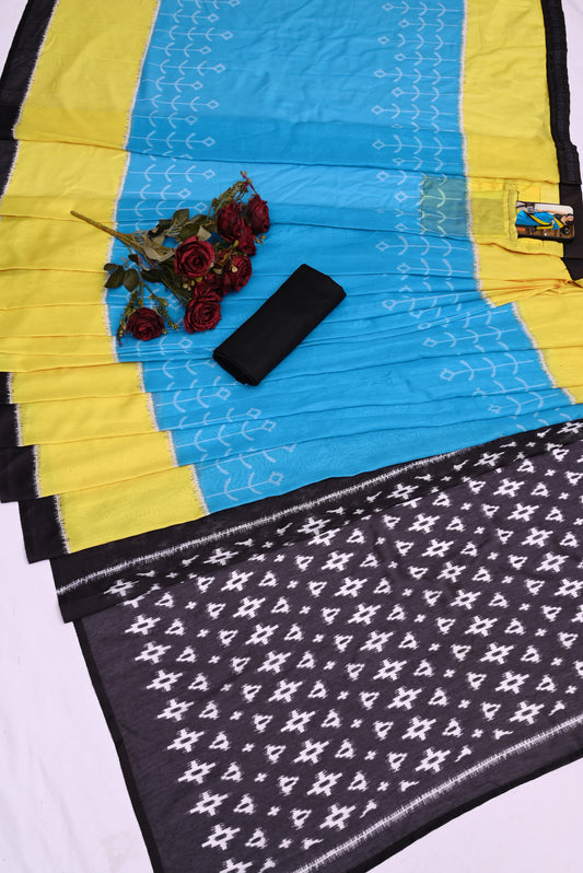 POCKET SAREE WITH READY TO WEAR PURE SOFT MUL MUL COTTON SILK SAREE