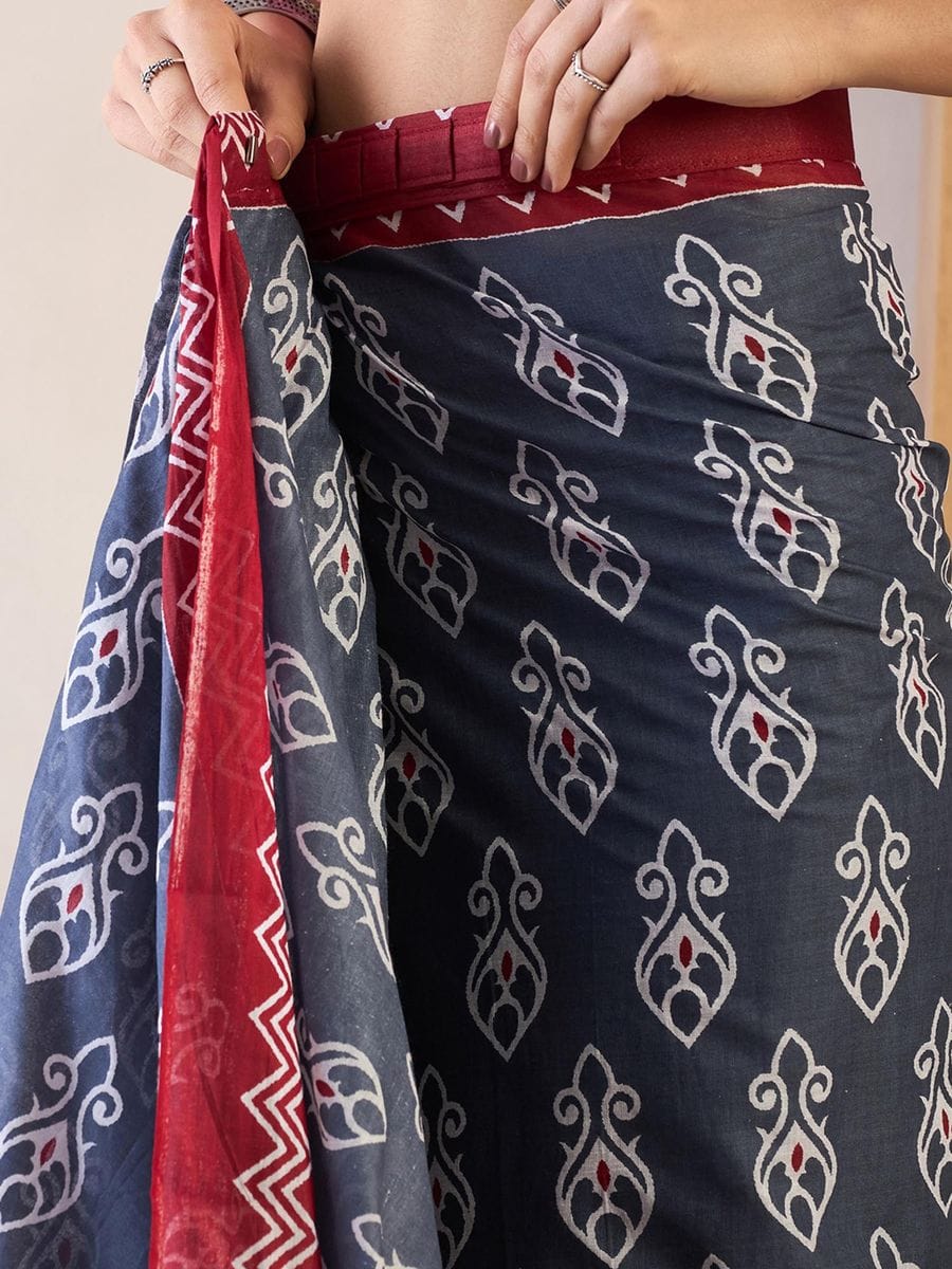 POCKET SAREE WITH READY TO WEAR PURE SOFT MUL MUL COTTON SILK SAREE