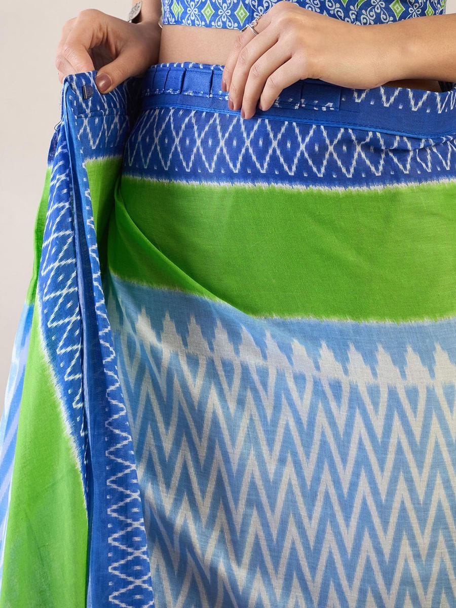 POCKET SAREE WITH READY TO WEAR PURE SOFT MUL MUL COTTON SILK SAREE
