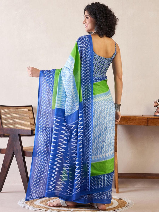 POCKET SAREE WITH READY TO WEAR PURE SOFT MUL MUL COTTON SILK SAREE