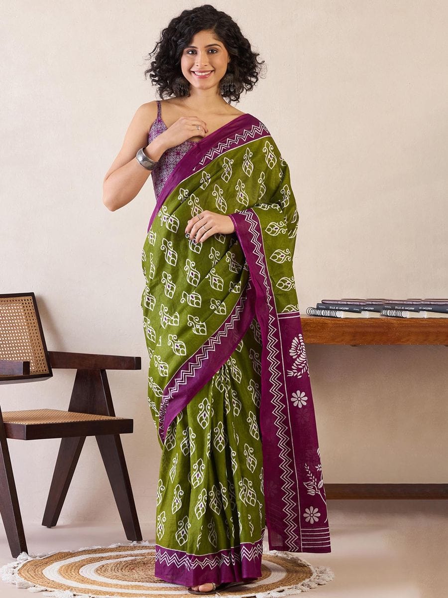 POCKET SAREE WITH READY TO WEAR PURE SOFT MUL MUL COTTON SILK SAREE