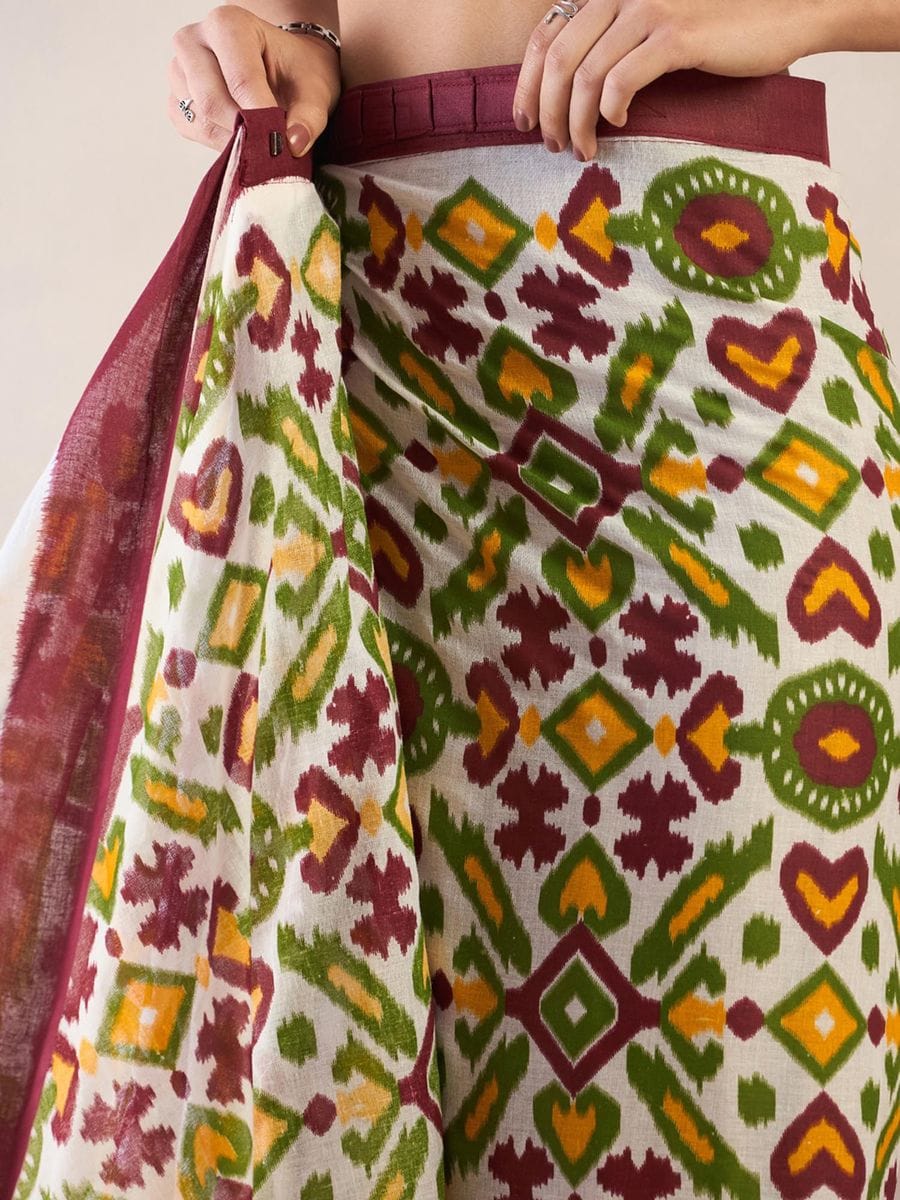 POCKET SAREE WITH READY TO WEAR PURE SOFT MUL MUL COTTON SILK SAREE
