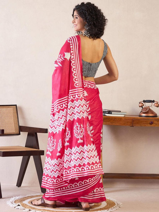 POCKET SAREE WITH READY TO WEAR PURE SOFT MUL MUL COTTON SILK SAREE
