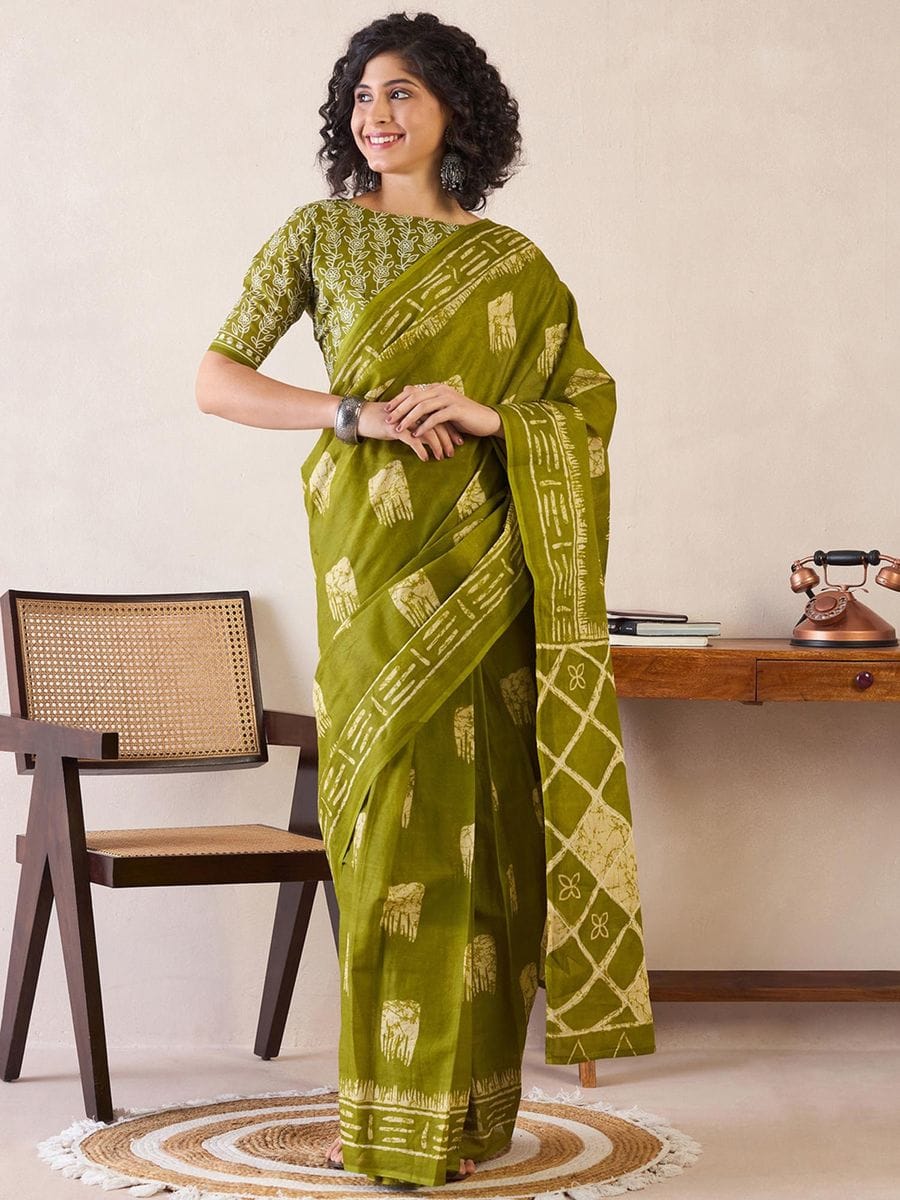 POCKET SAREE WITH READY TO WEAR PURE SOFT MUL MUL COTTON SILK SAREE
