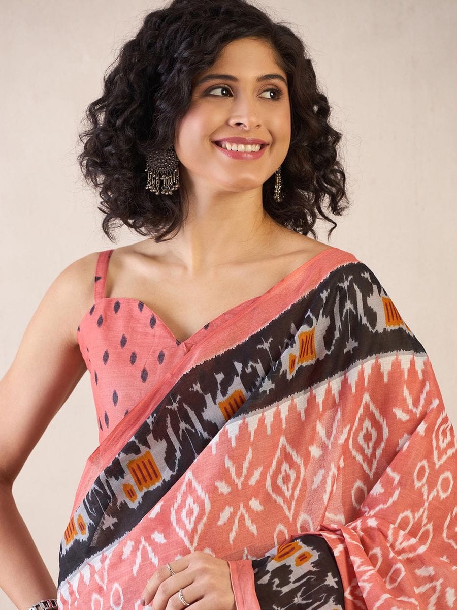 POCKET SAREE WITH READY TO WEAR PURE SOFT MUL MUL COTTON SILK SAREE