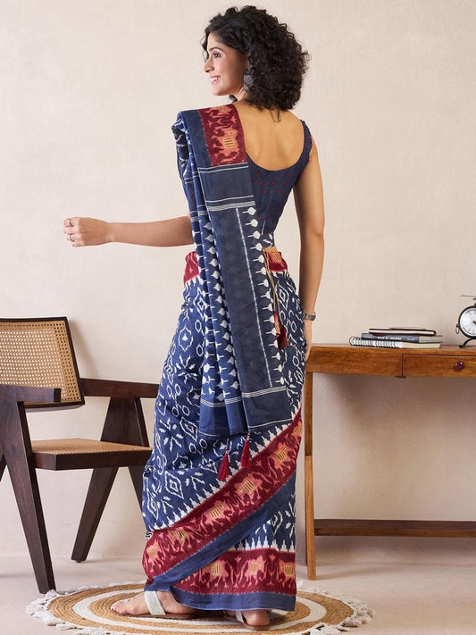 POCKET SAREE WITH READY TO WEAR PURE SOFT MUL MUL COTTON SILK SAREE