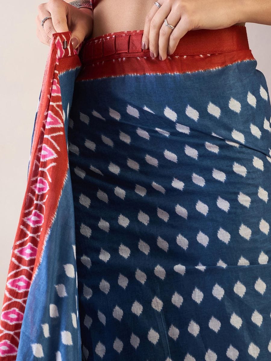 POCKET SAREE WITH READY TO WEAR PURE SOFT MUL MUL COTTON SILK SAREE