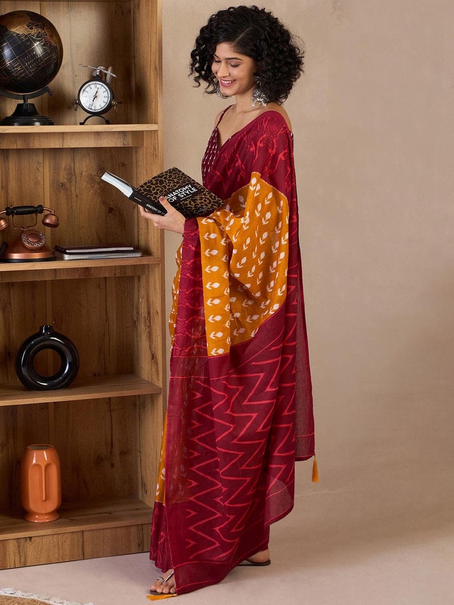 POCKET SAREE WITH READY TO WEAR PURE SOFT MUL MUL COTTON SILK SAREE