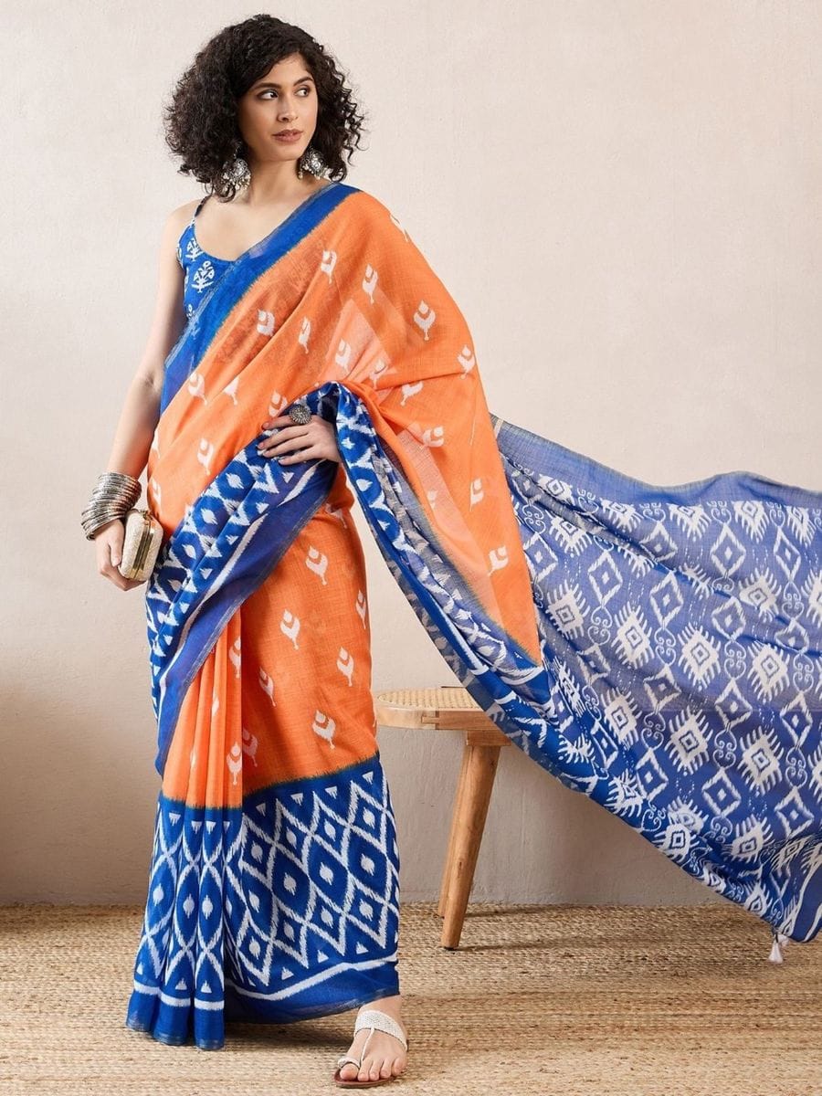 POCKET SAREE WITH READY TO WEAR PURE SOFT MUL MUL COTTON SILK SAREE