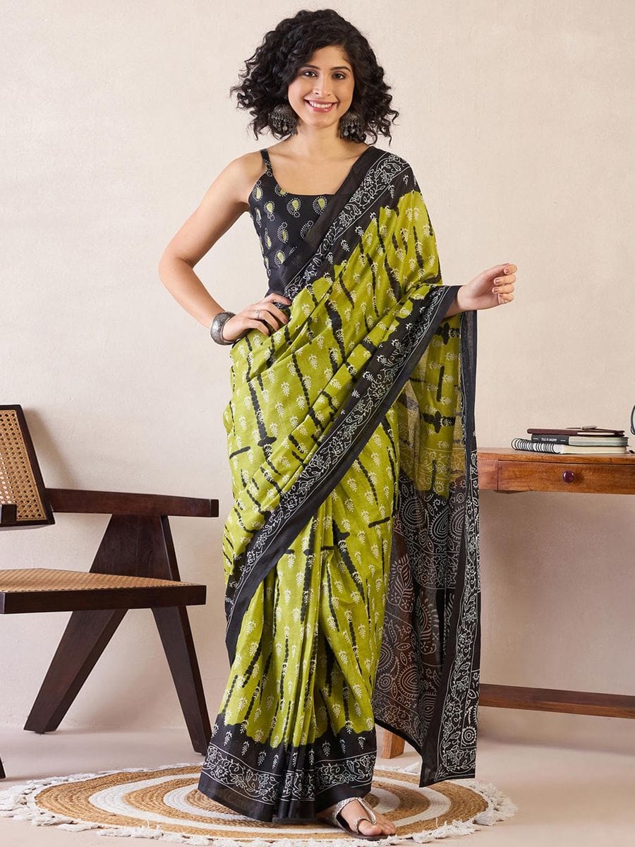 POCKET SAREE WITH READY TO WEAR PURE SOFT MUL MUL COTTON SILK SAREE
