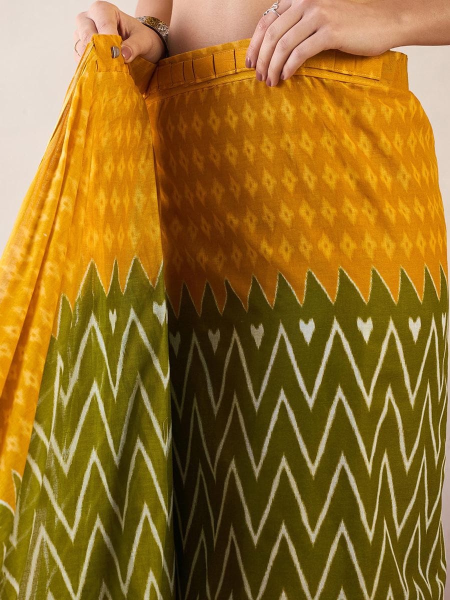 POCKET SAREE WITH READY TO WEAR PURE SOFT MUL MUL COTTON SILK SAREE