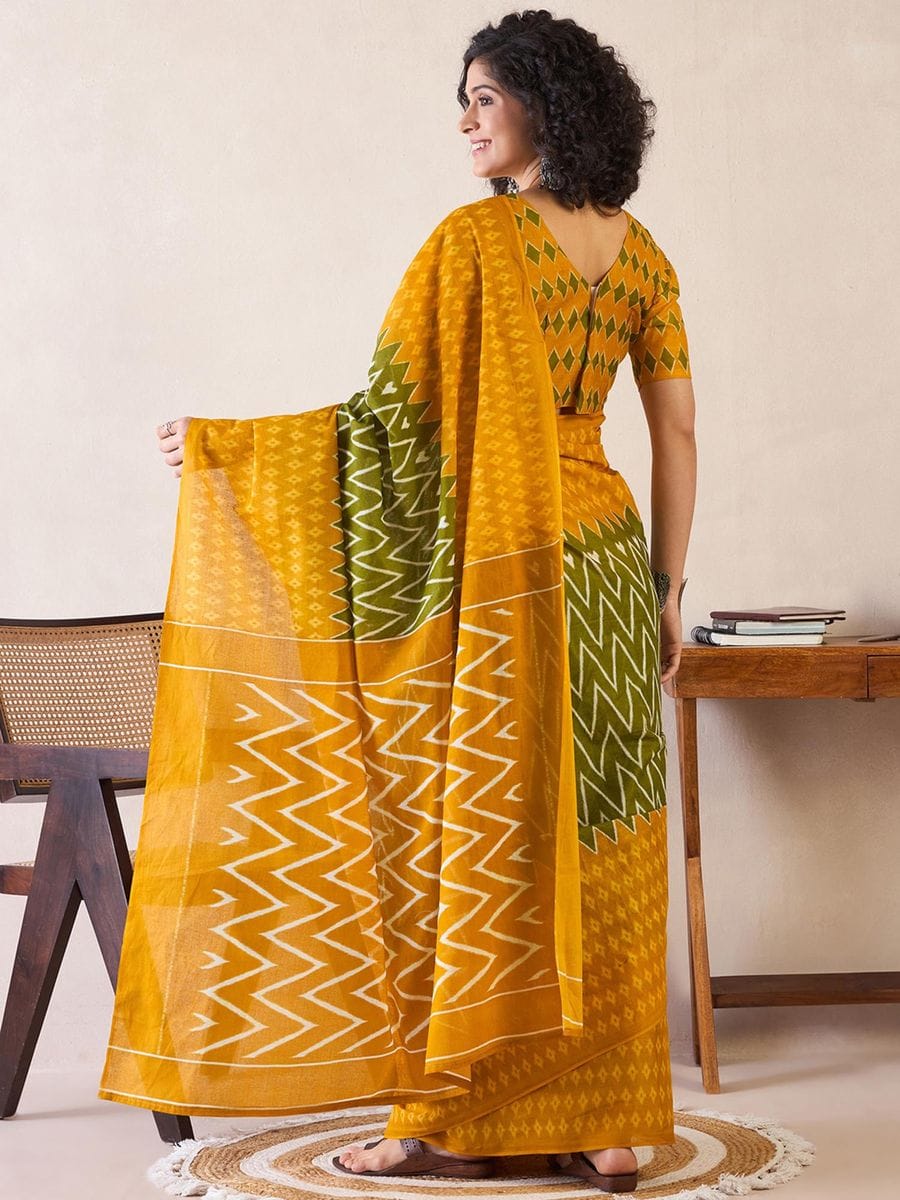 POCKET SAREE WITH READY TO WEAR PURE SOFT MUL MUL COTTON SILK SAREE