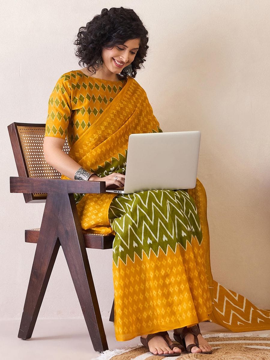POCKET SAREE WITH READY TO WEAR PURE SOFT MUL MUL COTTON SILK SAREE