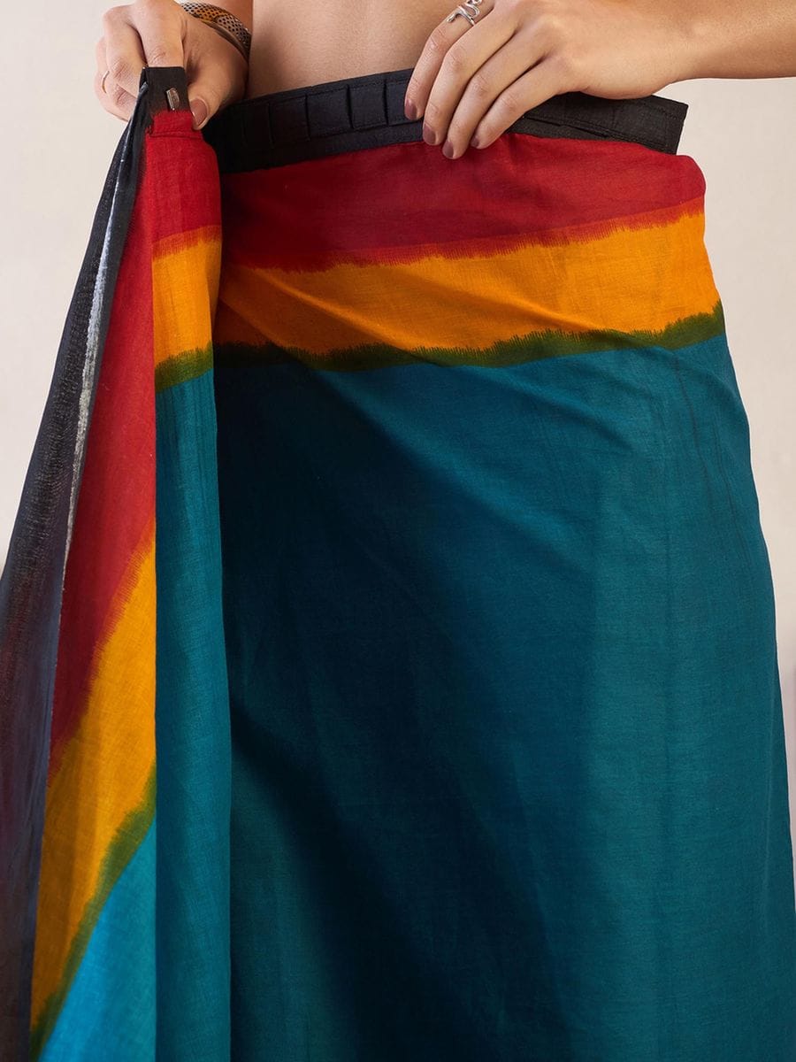 POCKET SAREE WITH READY TO WEAR PURE SOFT MUL MUL COTTON SILK SAREE