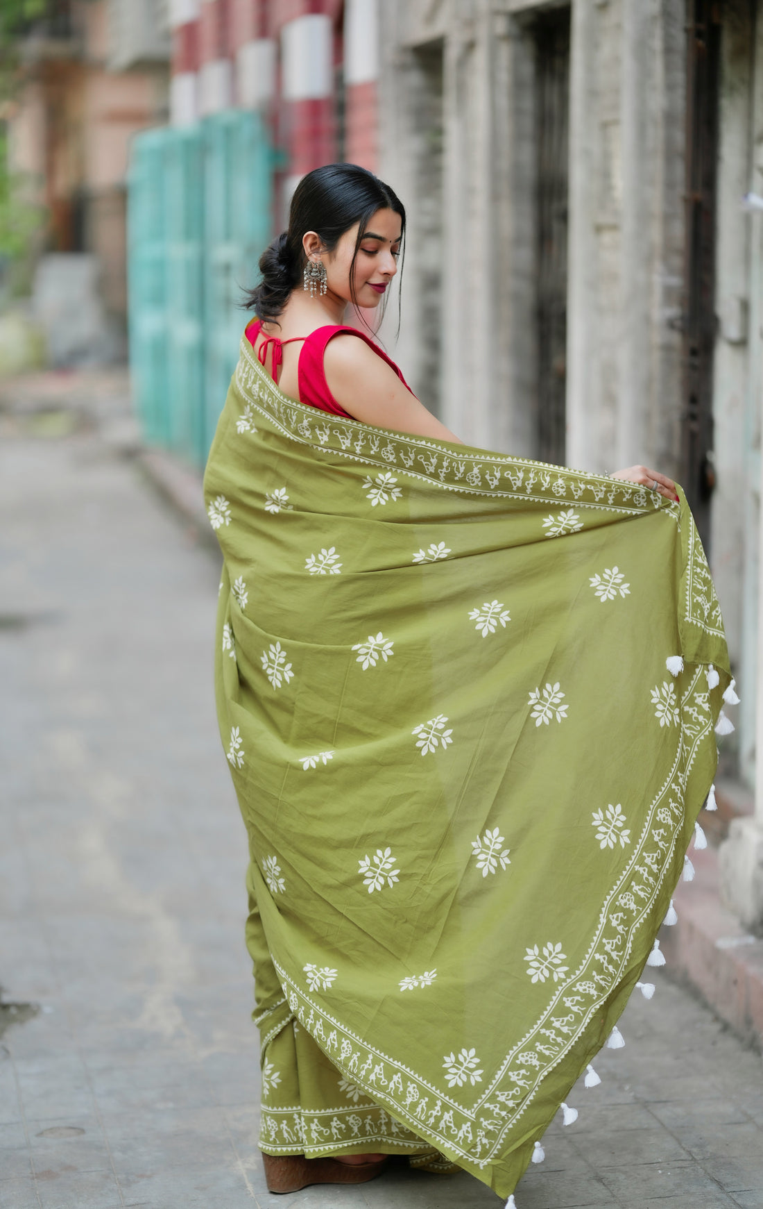 POCKET SAREE WITH READY TO WEAR PURE SOFT MUL MUL COTTON SILK SAREE
