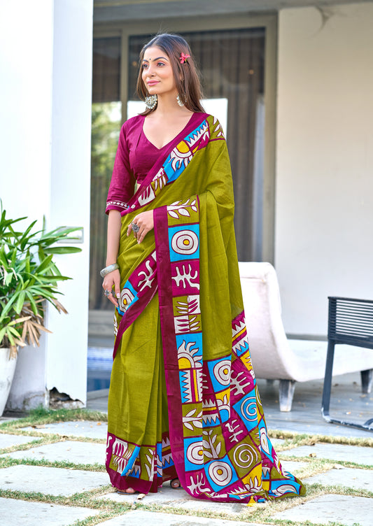 PURE COTTON FANCY BAGRU BLOCK PRINT SAREES