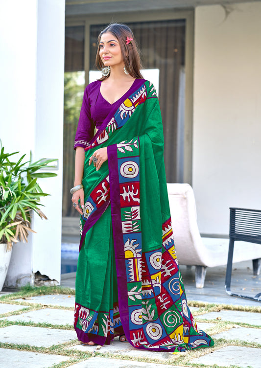 PURE COTTON FANCY BAGRU BLOCK PRINT SAREES