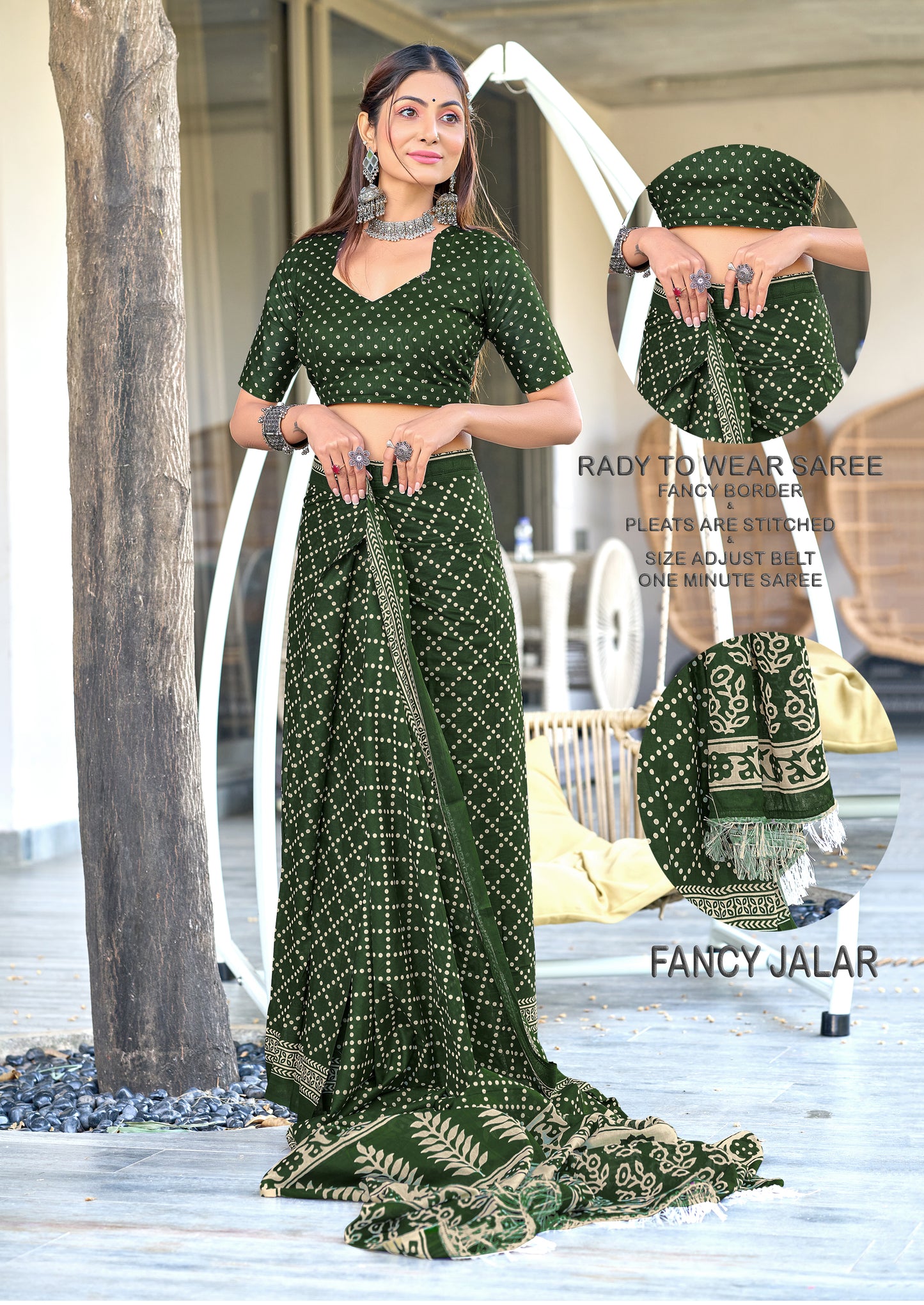 PURE COTTON FANCY BAGRU BLOCK PRINT SAREE