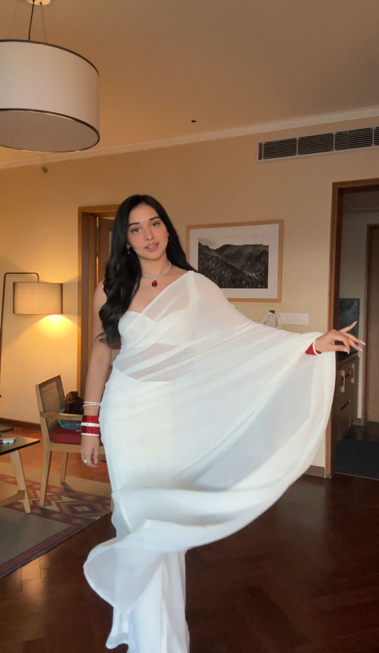 1-MIN READY TO WEAR SAREE IN SOFT GEORGETTE SILK WITH BLOUSE