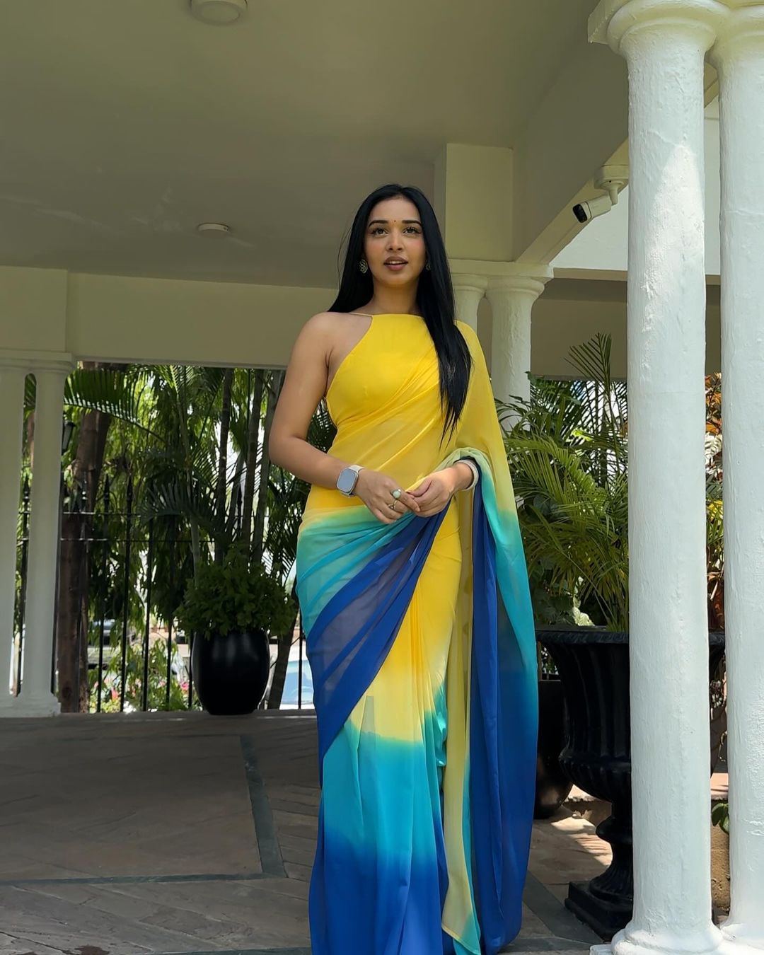 1 MIN READY TO WEAR SAREE IN IMPORTED GEORGETTE WITH BLOUSE