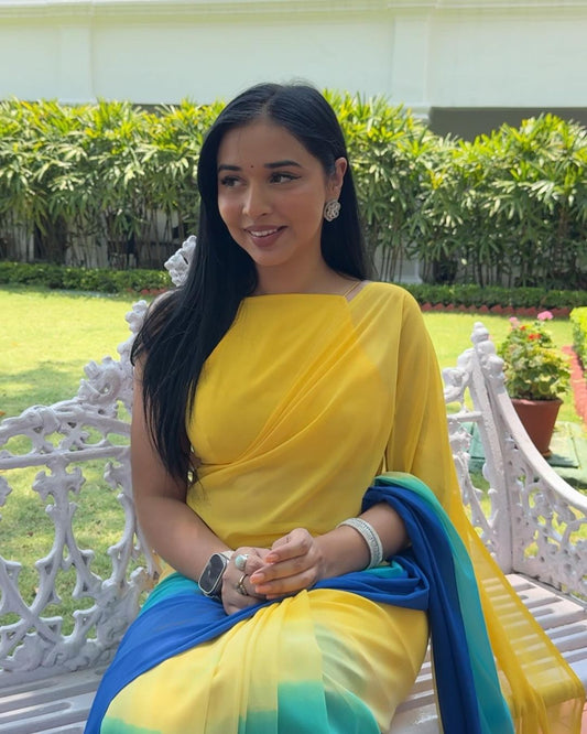 1 MIN READY TO WEAR SAREE IN IMPORTED GEORGETTE WITH BLOUSE