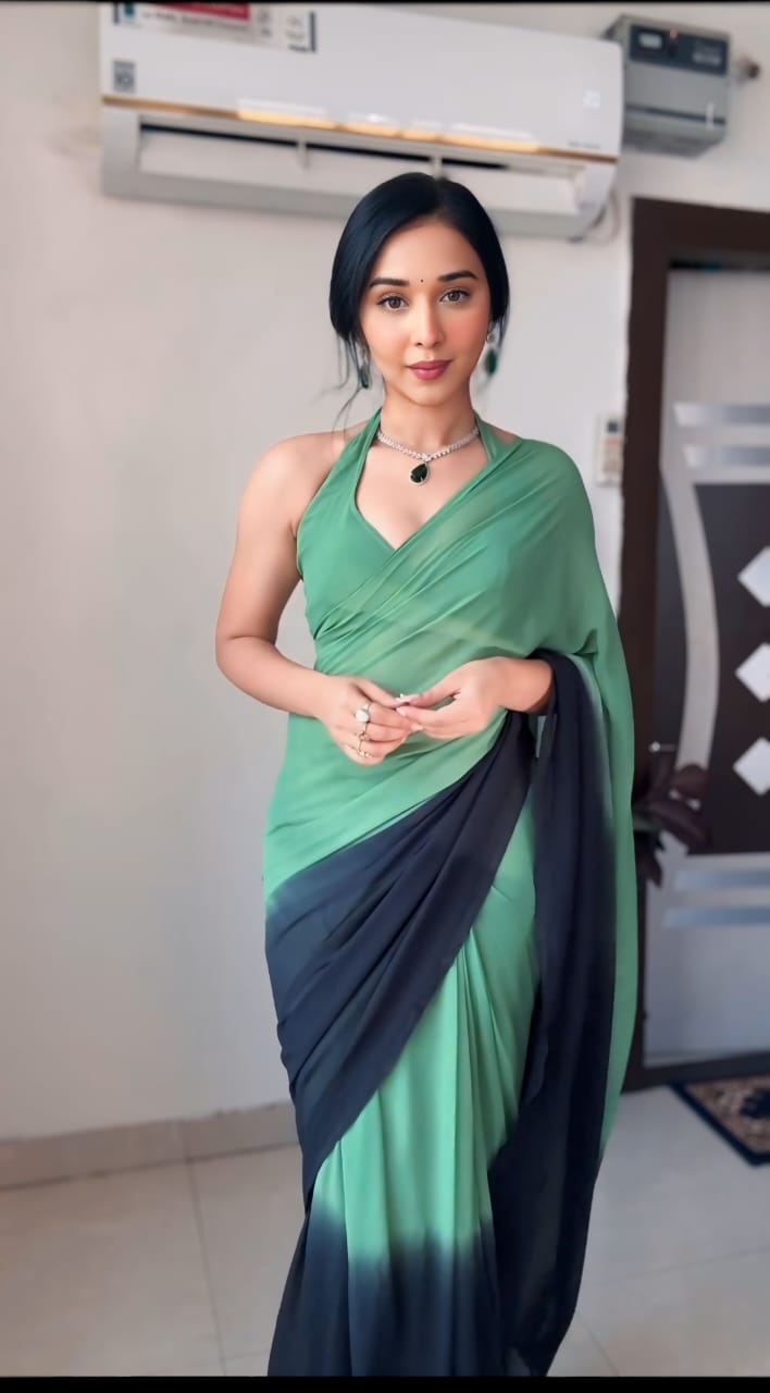 1 MIN READY TO WEAR SAREE IN PURE SOFT GEORGETTE WITH BLOUSE
