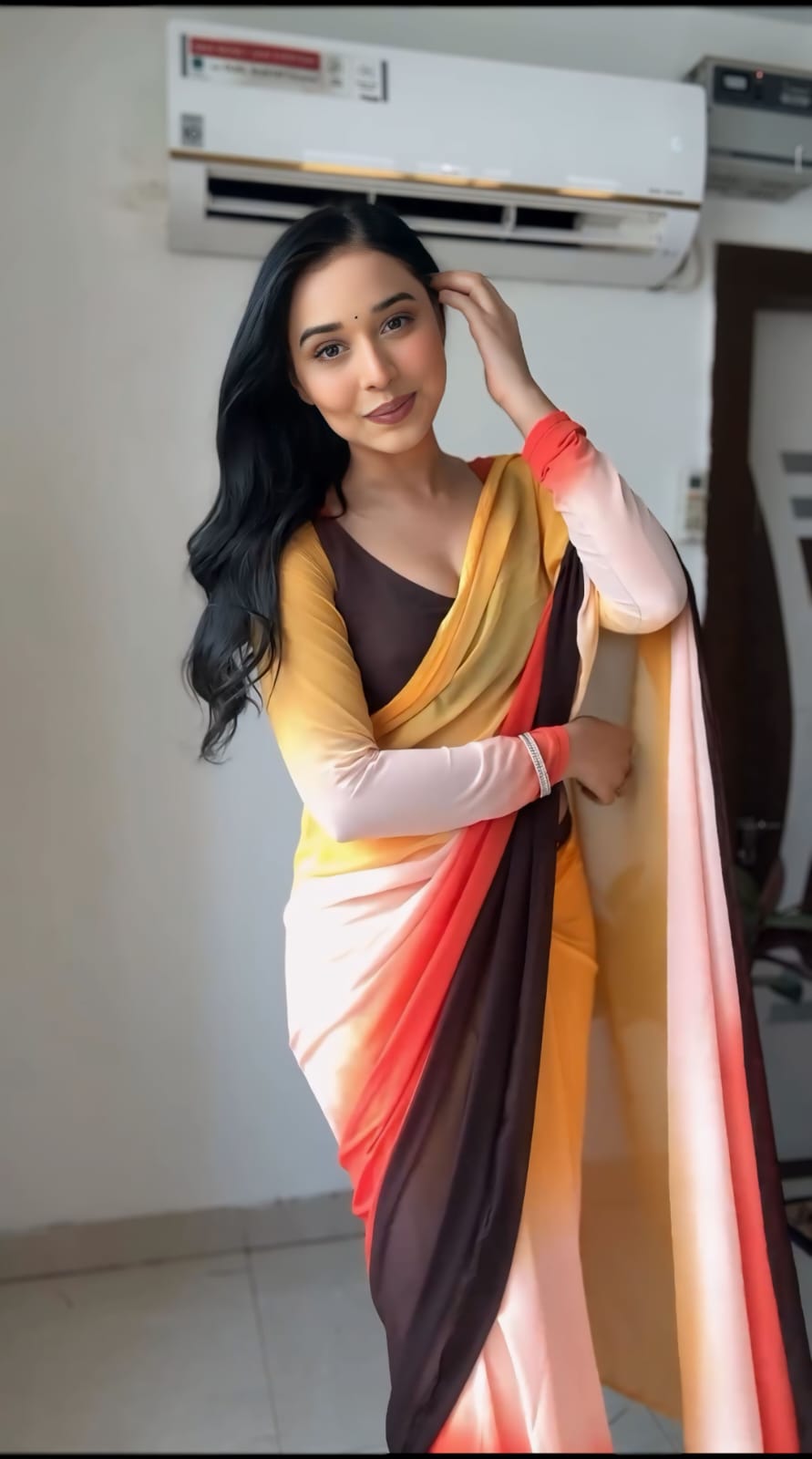 1 MIN READY TO WEAR SAREE IN PURE SOFT GEORGETTE WITH BLOUSE