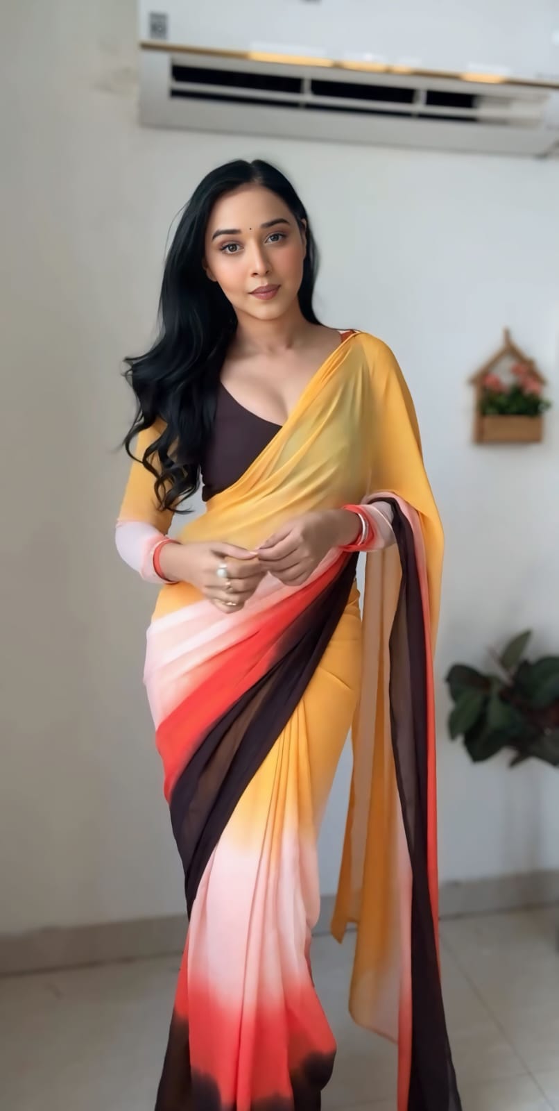 1 MIN READY TO WEAR SAREE IN PURE SOFT GEORGETTE WITH BLOUSE