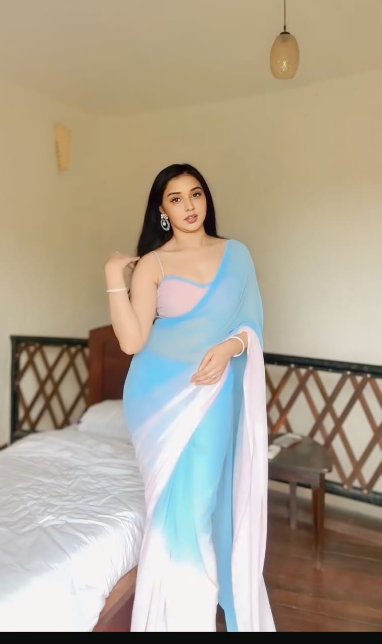 1 MIN READY TO WEAR SAREE IN IMPORTED GEORGETTE WITH BLOUSE