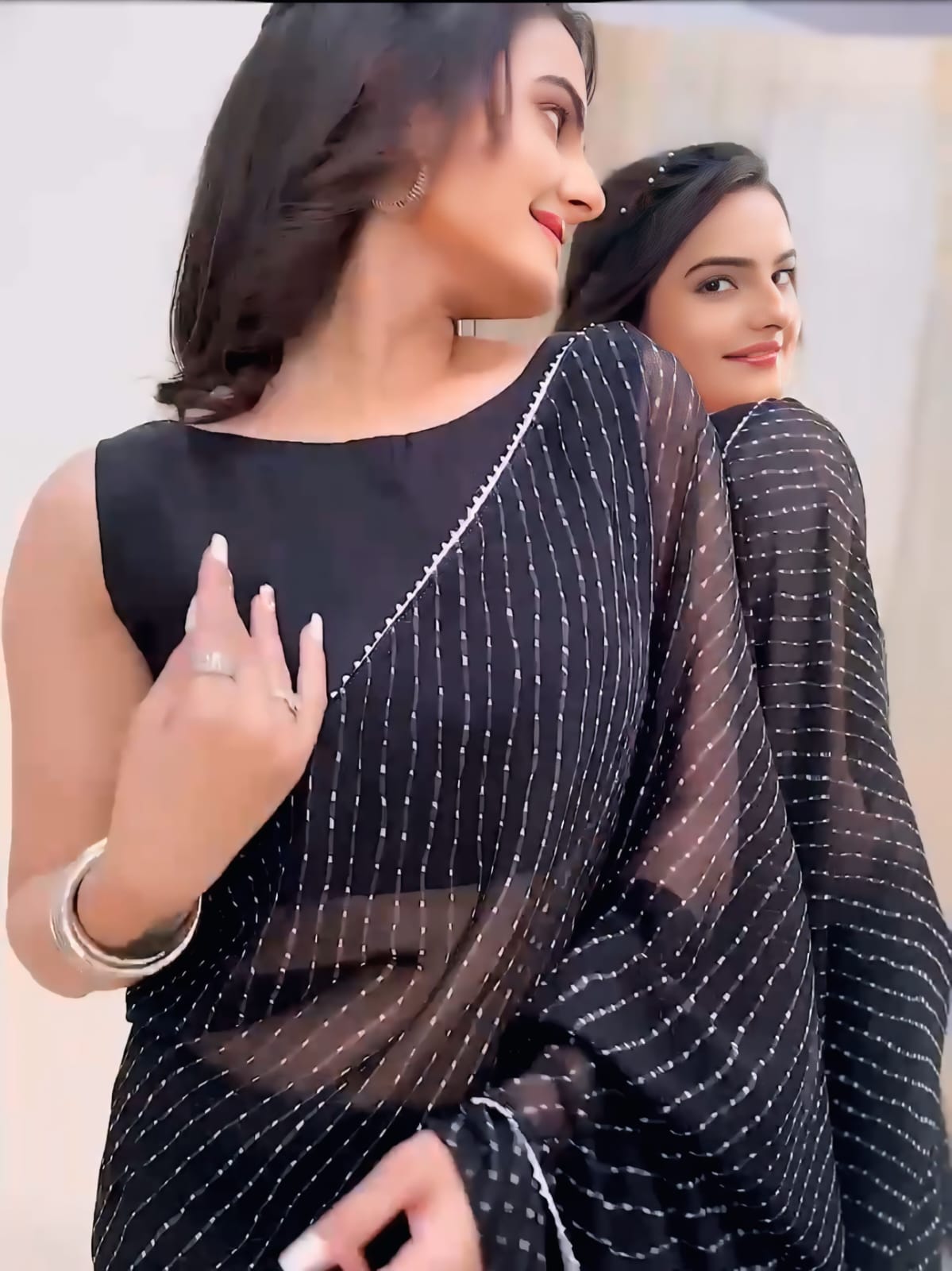 1 MINUTE READY TO WEAR LAHERIYA BANDHANI DESIGN PURE SOFT GEORGETTE SILK