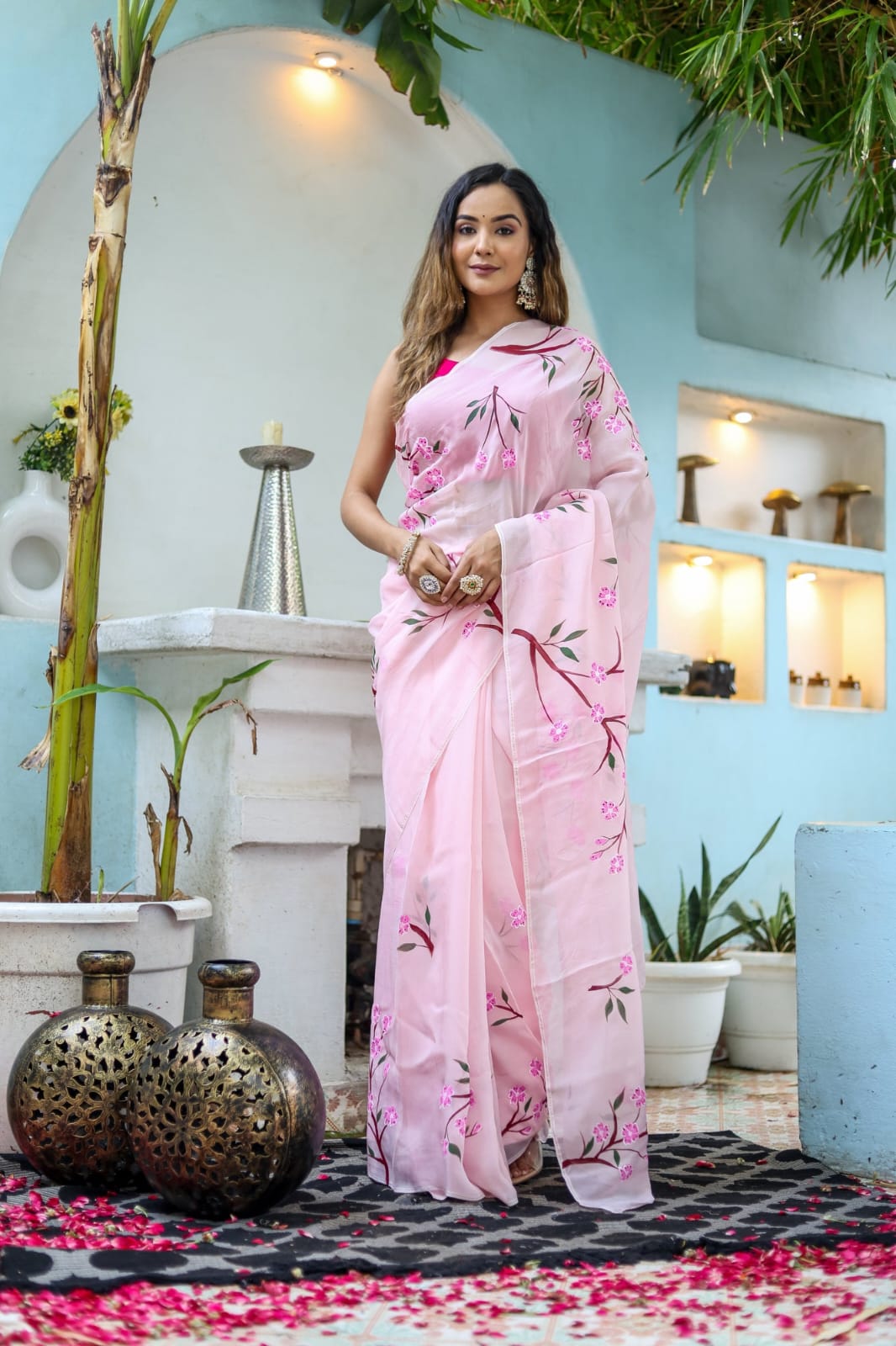 1 MIN READY TO WEAR SAREE IN PURE SOFT GEORGETTE WITH BLOUSE