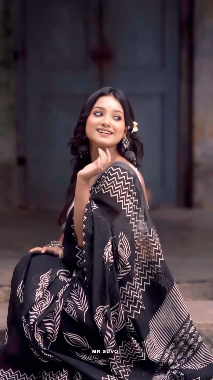 1 MINUTE READY TO WEAR PURE SOFT LINEN SILK SAREE