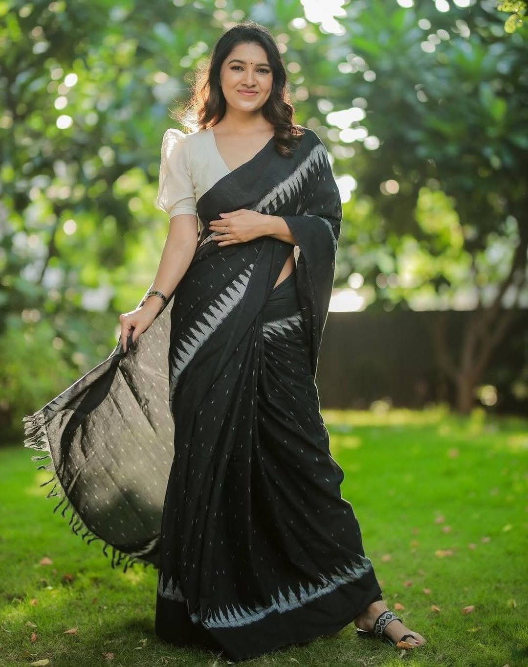 1 MINUTE READY TO WEAR PURE SOFT LINEN SILK SAREE