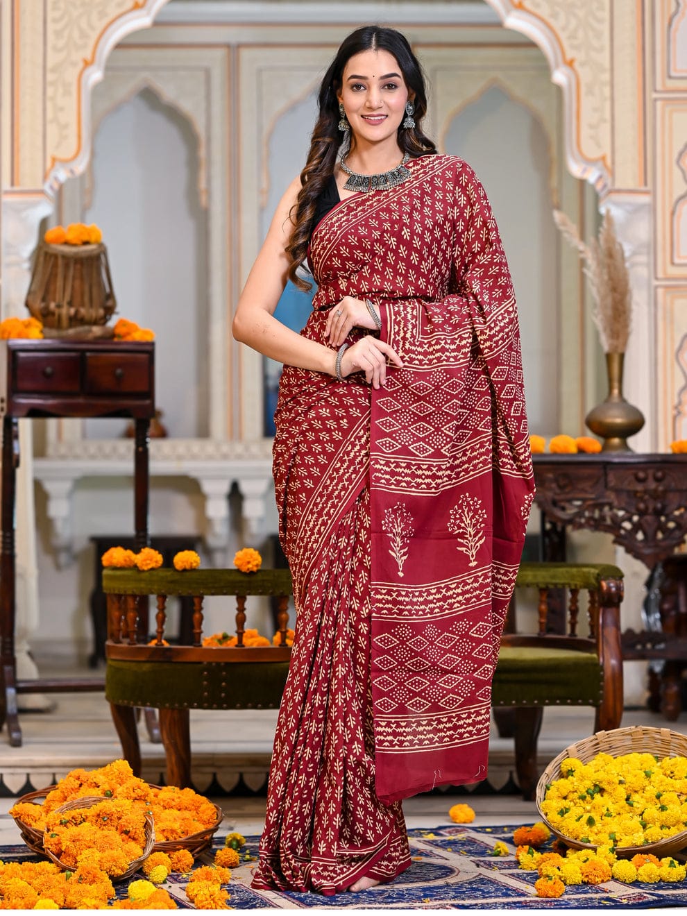 1 MINUTE READY TO WEAR PURE SOFT LINEN SILK SAREE