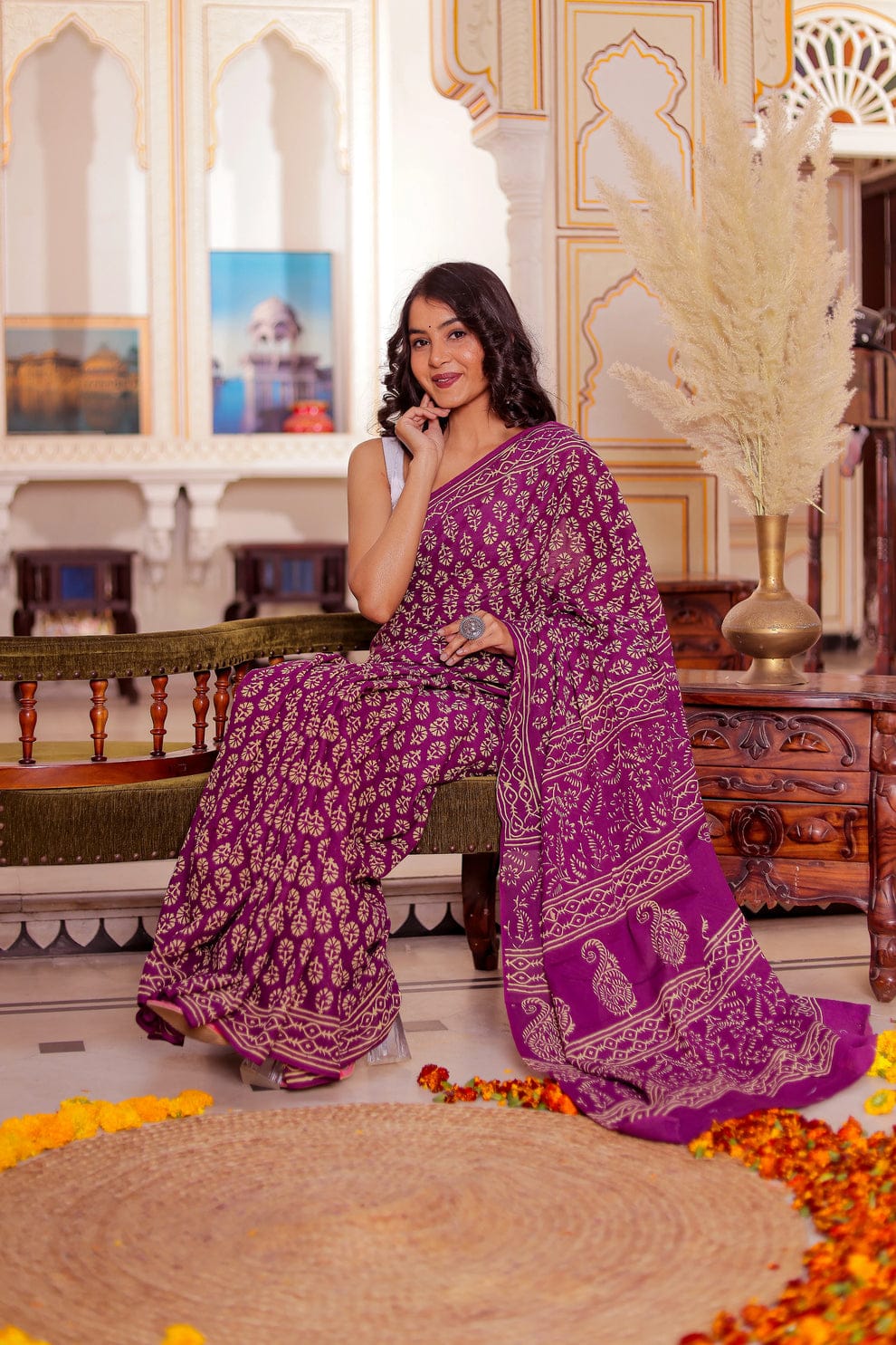 1 MINUTE READY TO WEAR PURE SOFT LINEN SILK SAREE